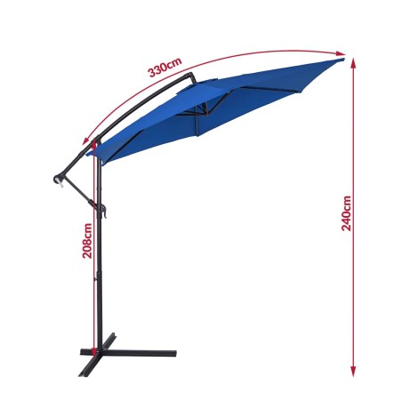 Sonnenschirm Aluminium 330 cm blau